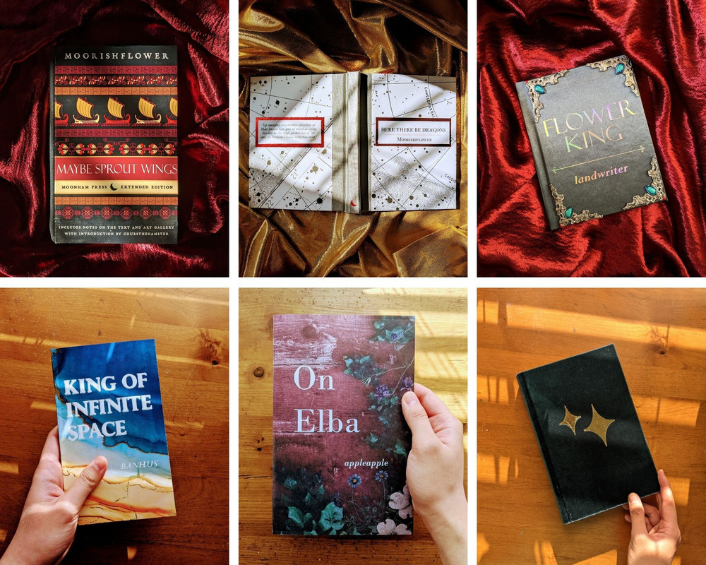 Several hand-bound books